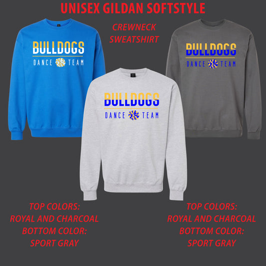 Bulldogs Dance Team Crewneck & Hooded Sweatshirts [ Gilan Softstyle Brand ]