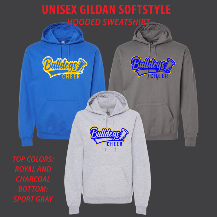 Bulldogs Cheer Crewneck & Hooded Sweatshirts [ Gilan Softstyle Brand ]