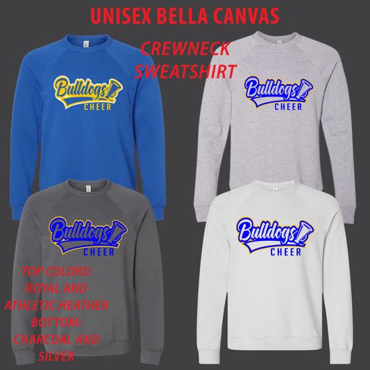 Bulldogs Cheer Crewneck & Hooded Sweatshirts [ Bella Canvas Brand ]